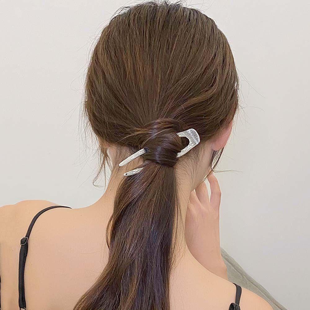 TWINKLE Antique Hanfu Hair Sticks Minimalist Metal Hairpin U Shaped Hairpin|Girl Hair Accessories U Shaped Hair Sticks Summer Ancient Headwear Retro Ancient Style Hairpin/Multicolor