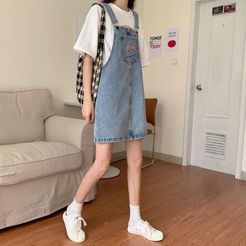 Váy Yếm Denim Ngắn Ôm Dáng Phong Cách Phương Tây Thời Trang Mùa Hè Mới Cho Nữ
