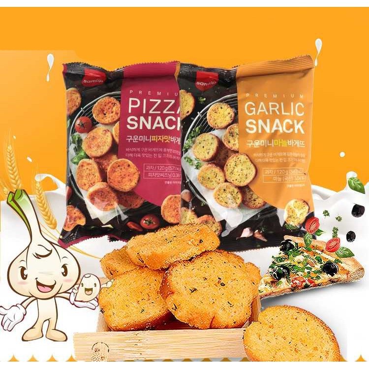 Snack bánh mỳ nướng Pizza Và Bơ Tỏi Samlip 120g