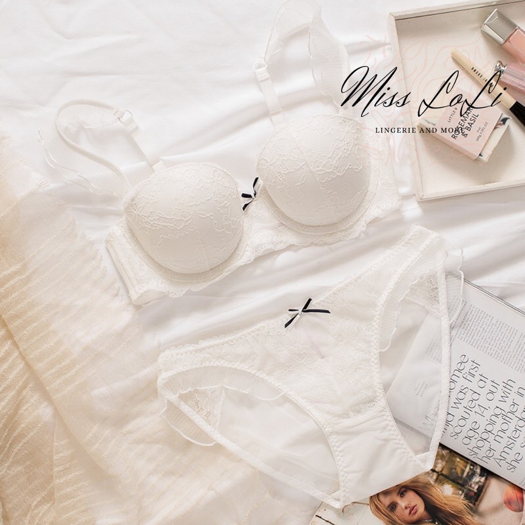 Bộ Đồ Lót Nữ LOLI002 Cenka Nơ Ren Bèo, Áo Lót Nữ Có Gọng Mút 2cm, Áo Bra Cao Cấp | BigBuy360 - bigbuy360.vn