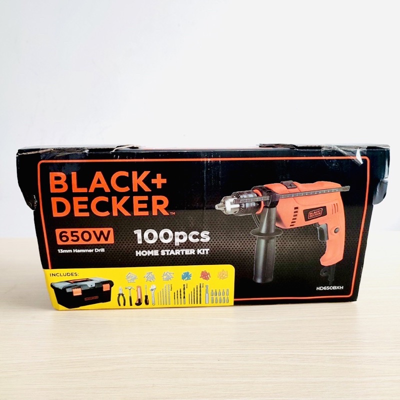 Bộ máy khoan động lực Black&amp;Decker HD650BXH-B1 (kèm 1 hộp nhựa + 100 phụ kiện)