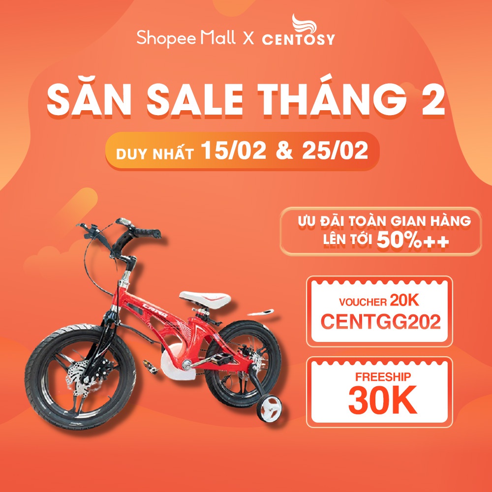 Xe Đạp Thể Thao Cao Cấp Cho Trẻ Em Từ 2-10 Tuổi [Centosy - LANQ 46] - Khung Chắc Chắn, Có Bánh Phụ - Centosy Miền Bắc