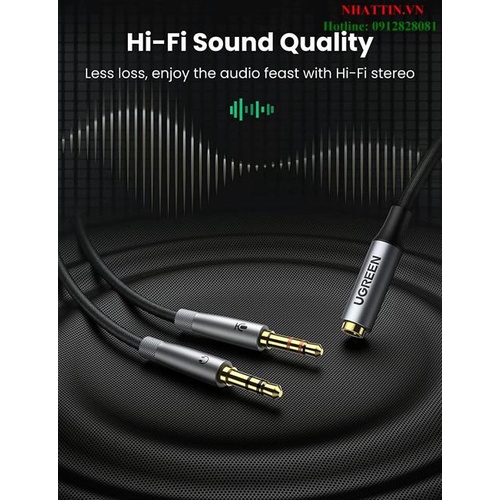 Cáp chữ Y gộp Mic & Loa sang tai nghe có Mic Ugreen 50255 cao cấp