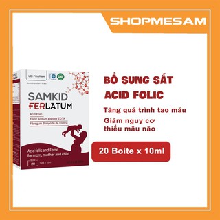 ❤️[ BS KHUYÊN DÙNG ] Bổ sung sắt và Acid Folic SAMKID FERLATUM  hỗ trợ nguy cơ thiếu máu do thiếu sắt