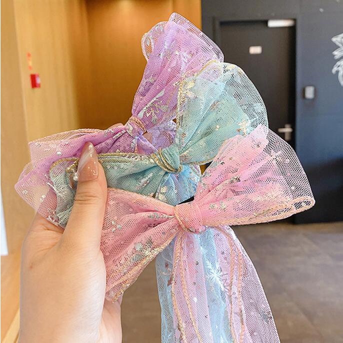 Kẹp Tóc Thắt Nơ Nhiều Màu Sắc Xinh Xắn Phong Cách Hàn Quốc Cho Bé Gái