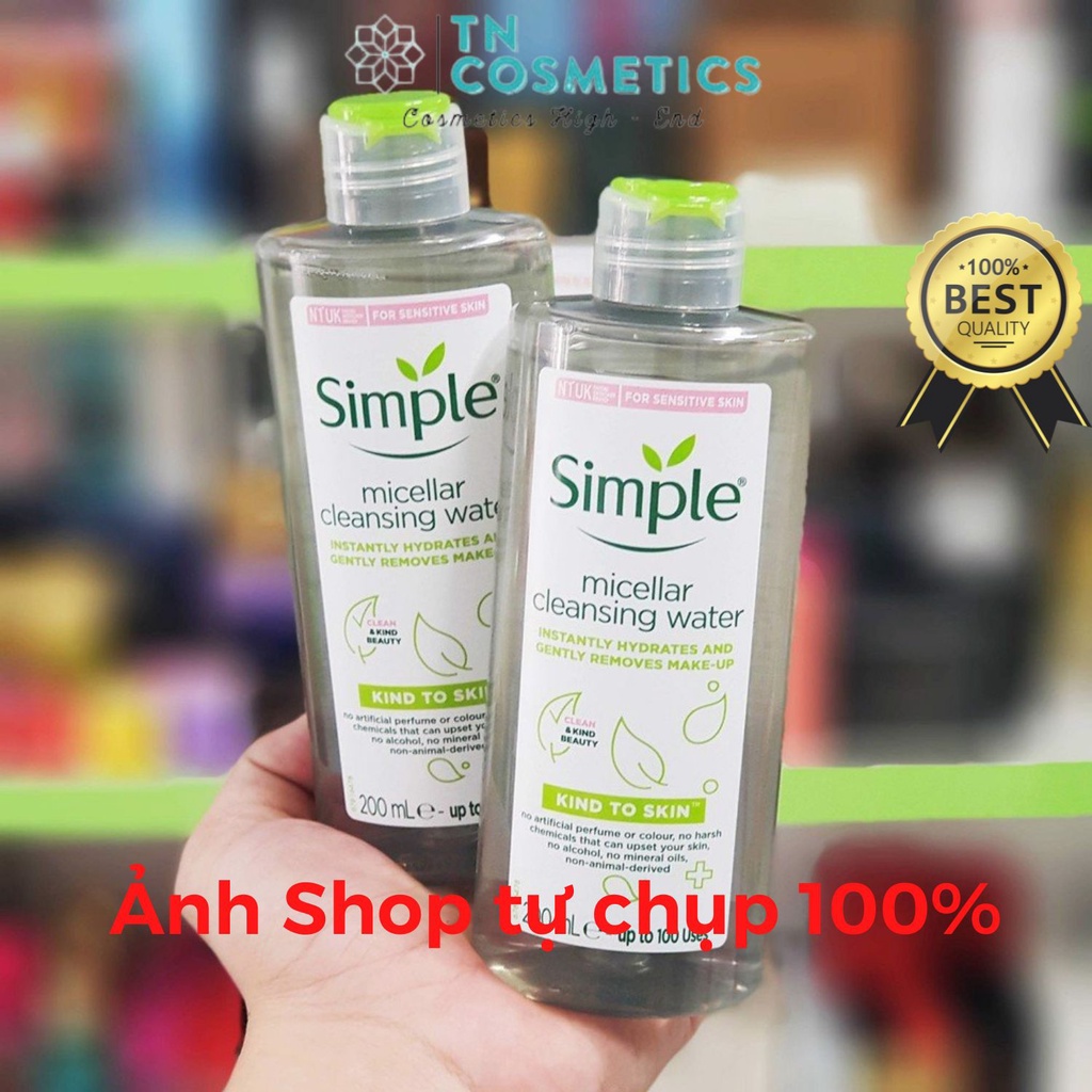 Nước Tẩy Trang Simple Sạch Sâu Dịu Nhẹ Cho Da Nhạy Cảm Kind To Skin Micellar Water 200ml NTT1773