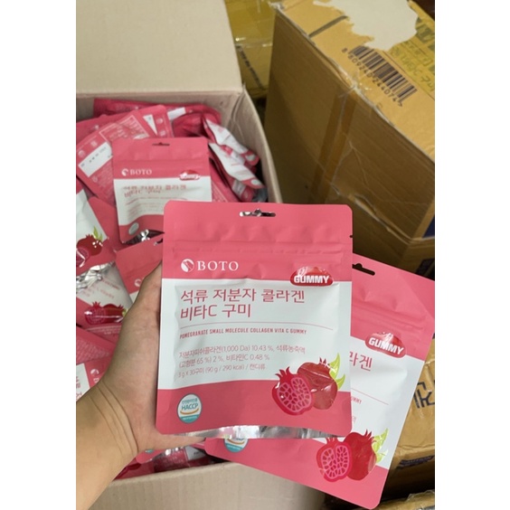 Kẹo collagen Boto collagen gummy, kẹo dẻo collagen vị lựu