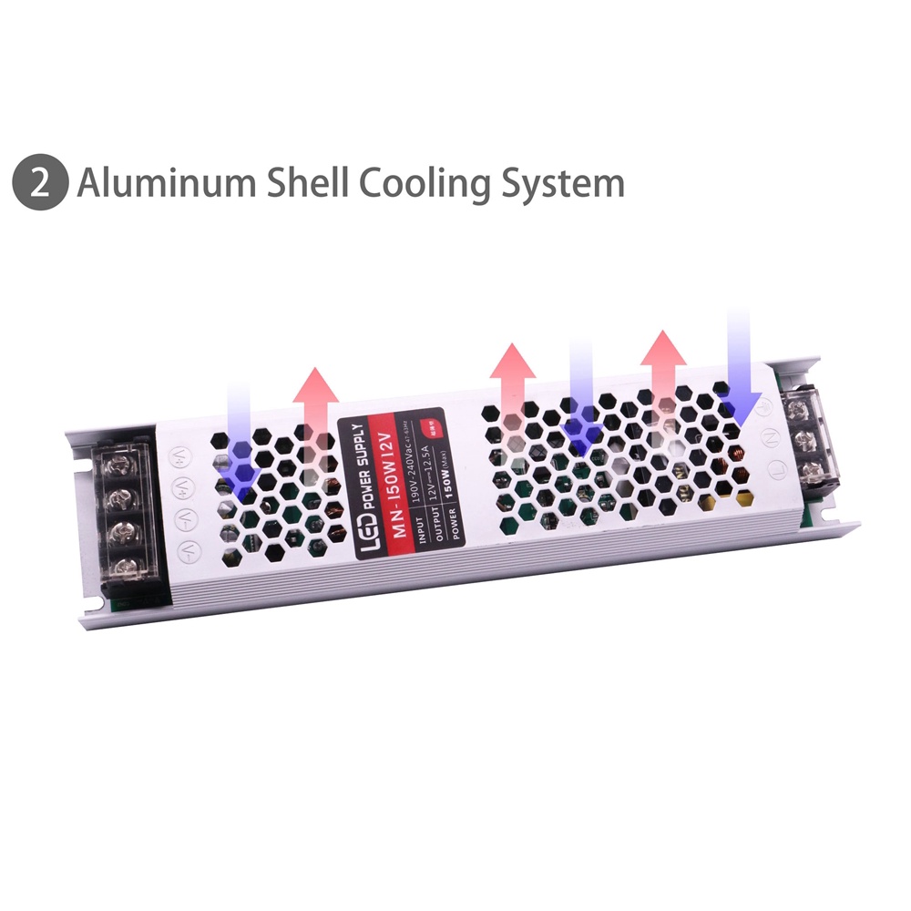 Bộ Biến Áp Nguồn DC12V/24V 60W 100W 150W 200W 300W AC190-240V Cho Đèn Led Dây