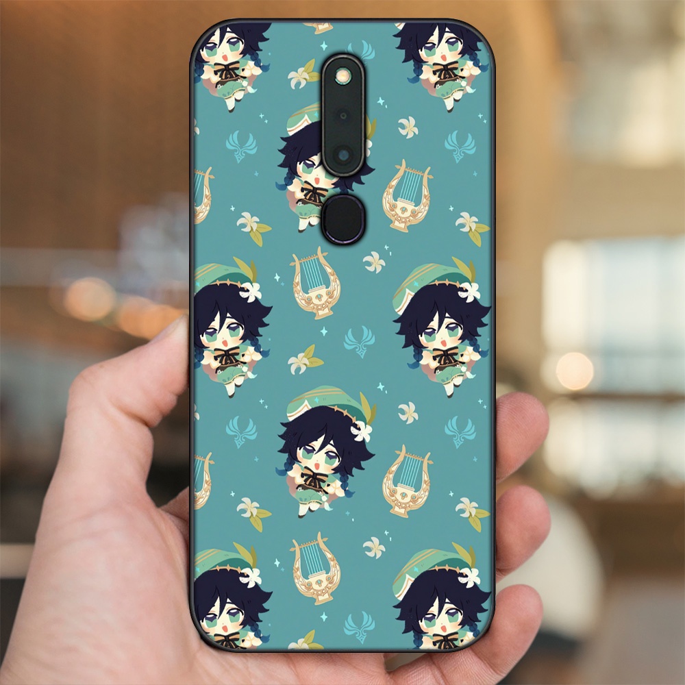 Ốp lưng Oppo F11 Pro viền đen in hình Venti Genshin Impact