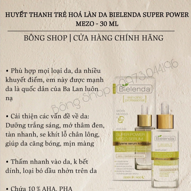 Huyết thanh trẻ hoá làn da Bielenda xanh lá nhà Ba lan - Đầy đủ bill