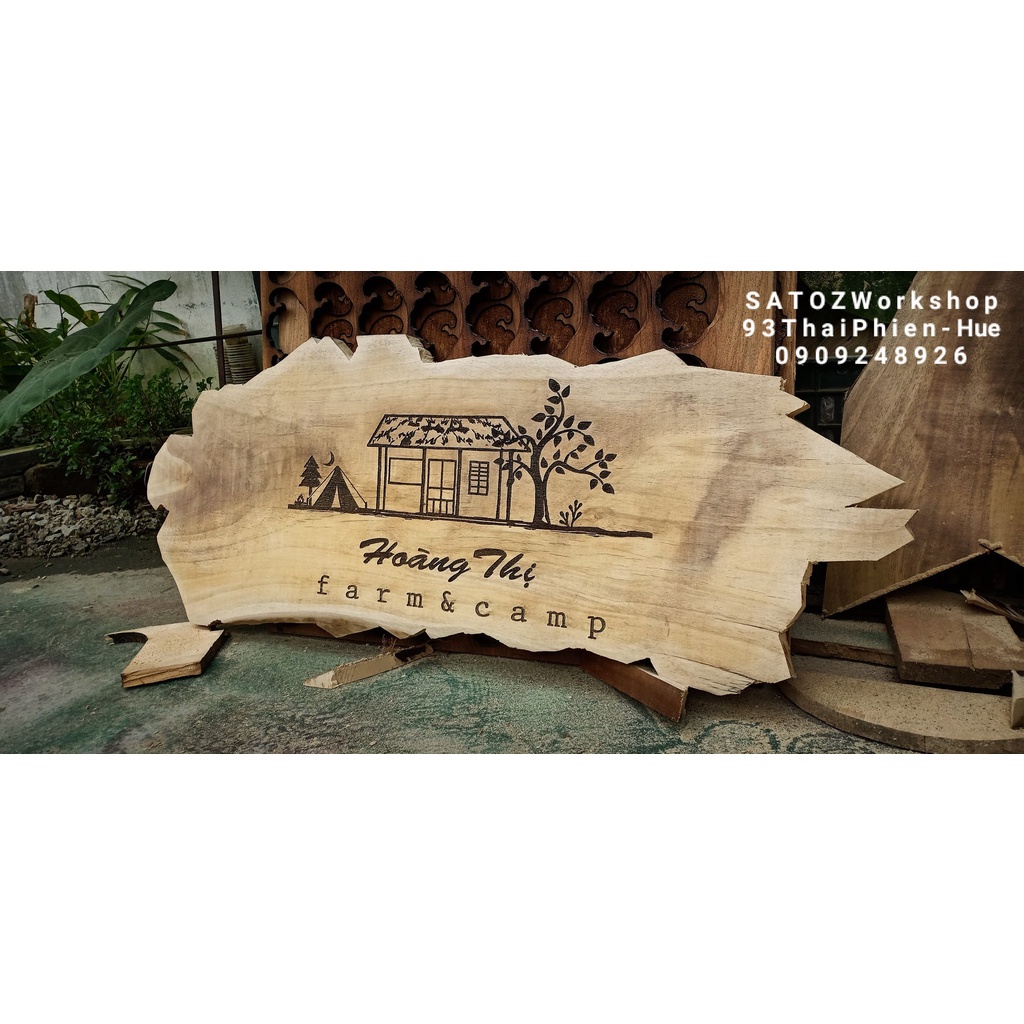 Bảng Gỗ Tự Nhiên Trang Trí Ngoài Trời | Bảng Gỗ Shop Khắc Laser Size Theo Yêu Cầu | Bảng Gỗ Thiết Kế Theo Yêu Cầu