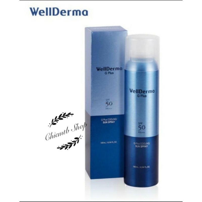 Xịt Chống Nắng WELLDERMA G Plus Cooling Sun Spray 180ml Hàn Quốc