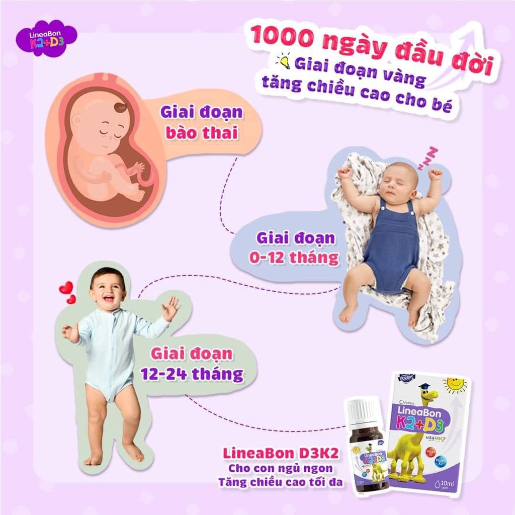 Vitamin K2 D3l- LineaBon - Hỗ trợ hấp thu canxi  - Giảm nguy cơ loãng xương