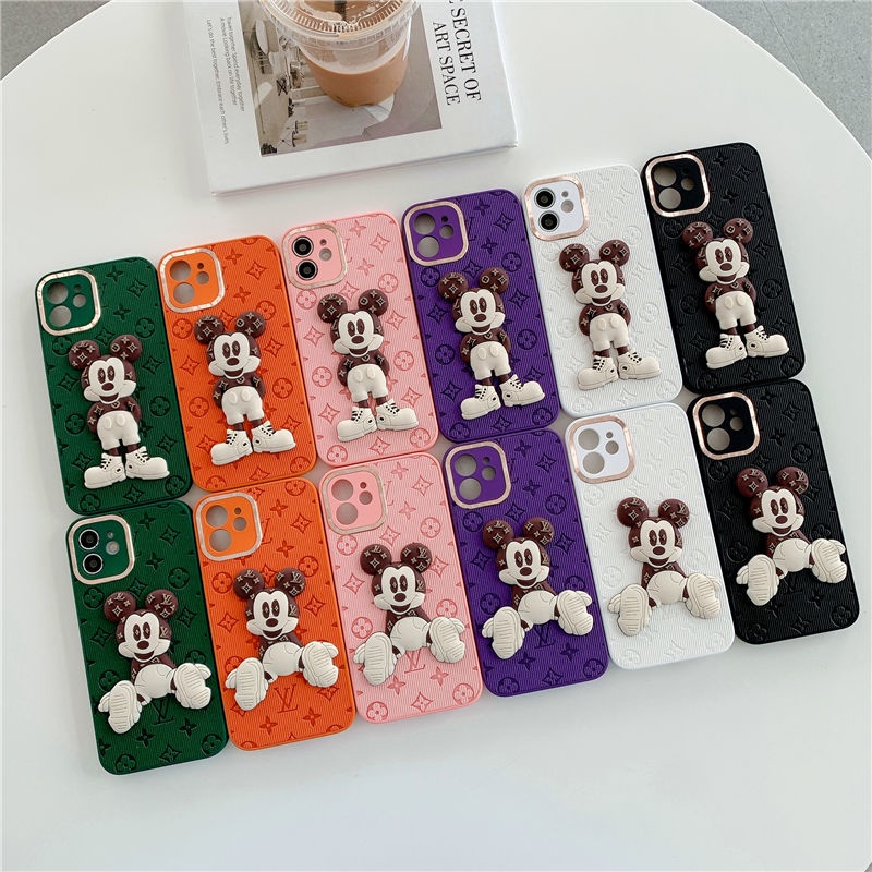 Ốp lưng iphone in hình LV mickey mạ viền camera 7plus 8plus X Xs max 11 11promax 12 12pro 12promax 13 13pro 13promax | BigBuy360 - bigbuy360.vn