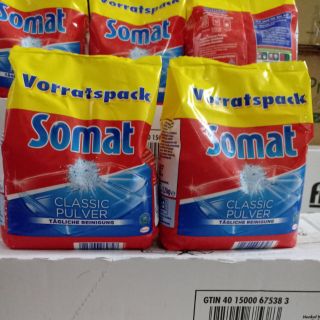 Combo 2 túi bột rửa chén bát Somat hàng nhập khẩu Đức tặng viên vệ sinh lồng máy giặt
