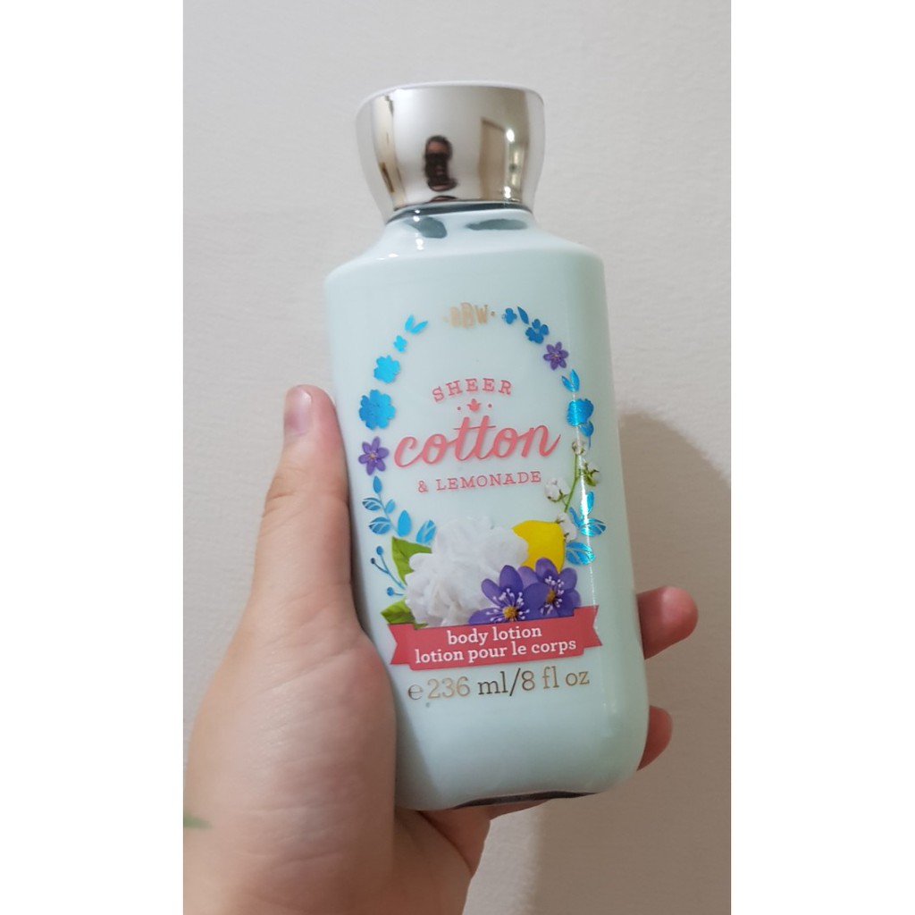 Dưỡng thể giữ ẩm da Bath &amp; Body Works Sheer Cotton &amp; Lemonade body lotion 236ml (Mỹ)