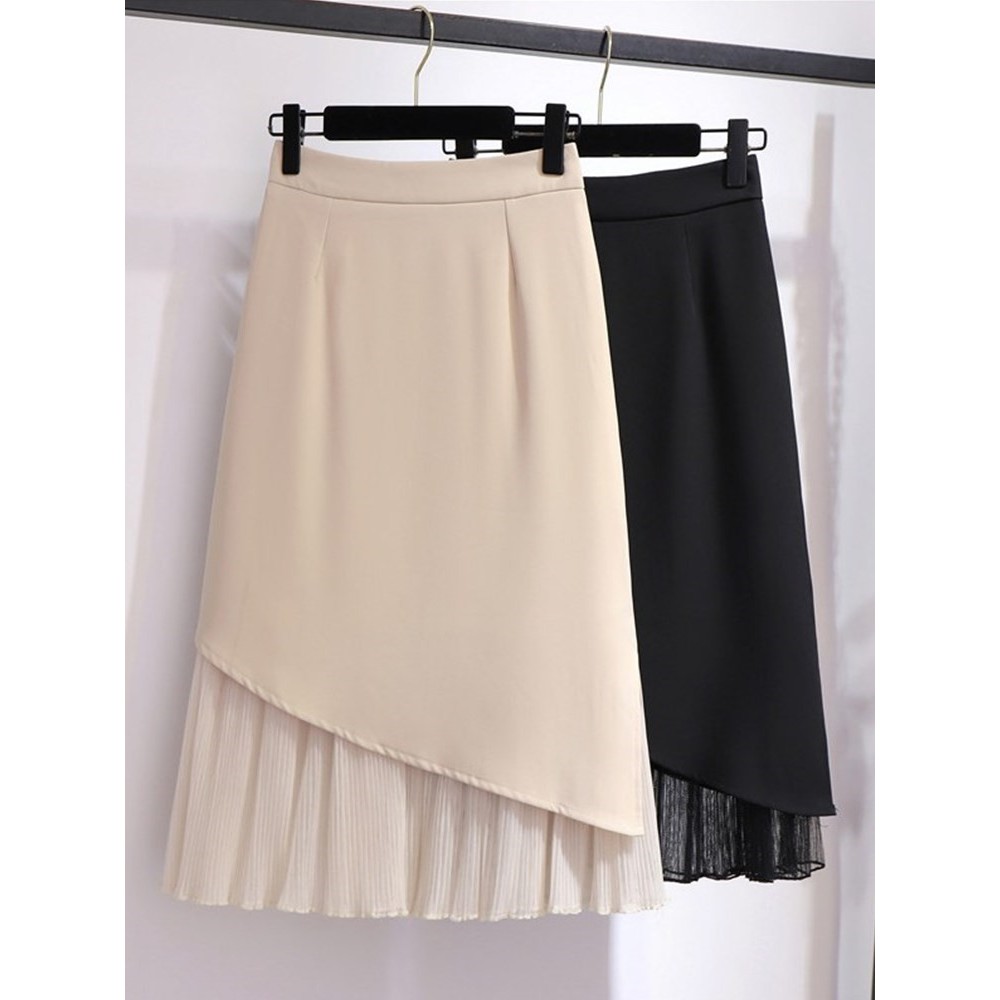 Chân váy dài lụa phối ren mềm mịn capo cấp