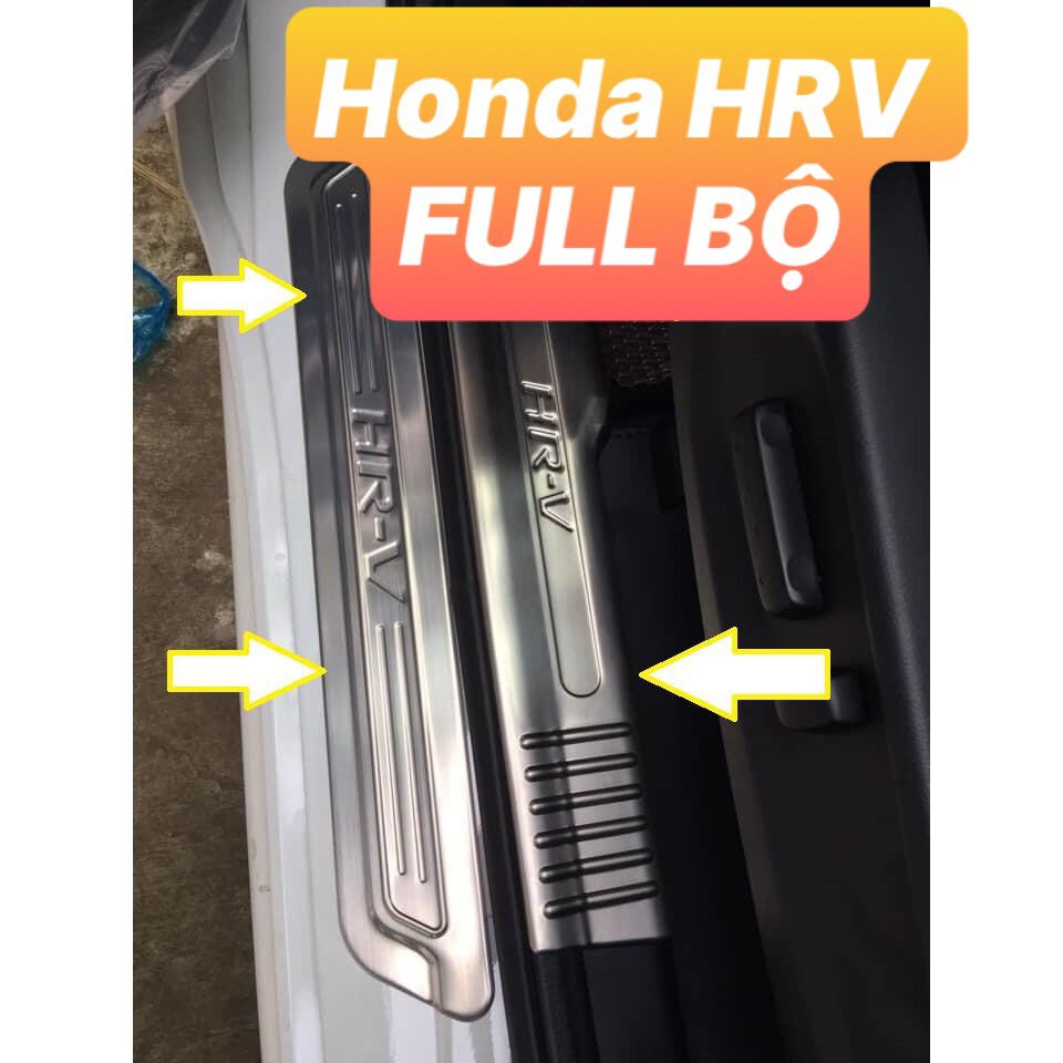 Ốp bậc cửa trong ngoài Honda HRV 2019-2020 - Inox, Combo 8 món