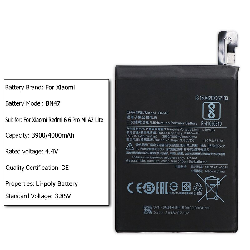Pin Sạc Thay Thế Cho Xiaomi Mi A2 Lite/ Redmi 6 Pro - BN47 , Pin Xiaomi Redmi 6 Pro/ Mi A2 Lite