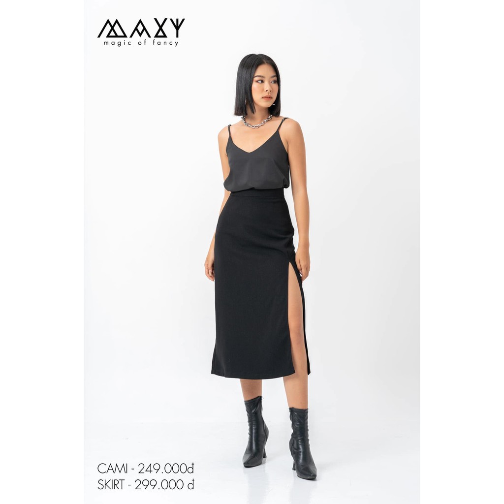 Chân váy dài xẻ cao cutout skirt Maxy Workshop