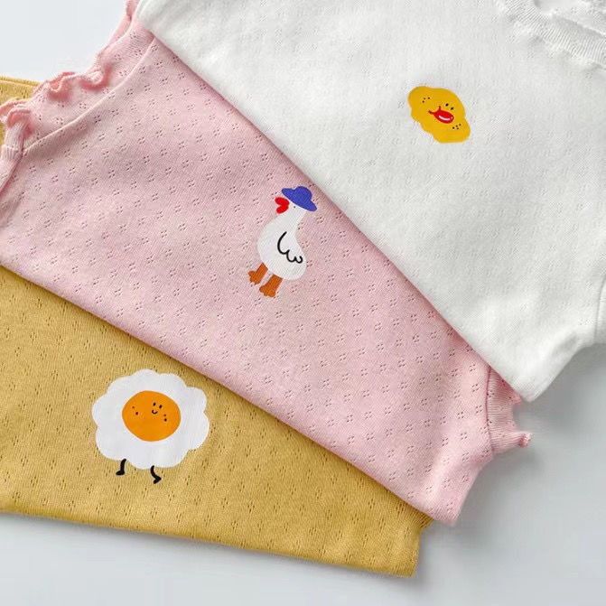 [Babycat] Hàng Có Sẵn Áo Sát Nách Cotton Phối Lưới Mỏng Thoáng Khí Phong Cách Nhật Bản Hàn Quốc Cho Bé Gái Mặc Trong Hàng Ngày