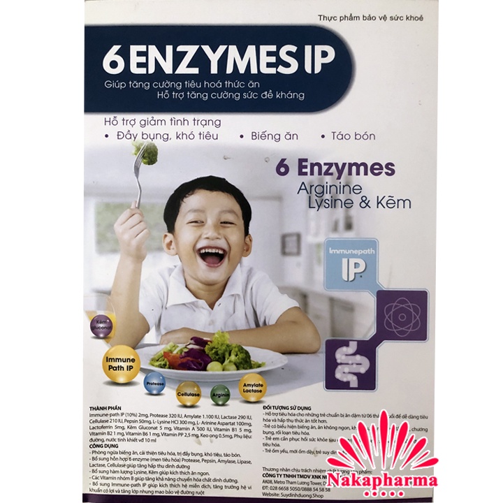 Siro 6 ENZYMES IP - Tăng cường tiêu hóa, tăng cường sức đề kháng cho trẻ biếng ăn, suy dinh dưỡng