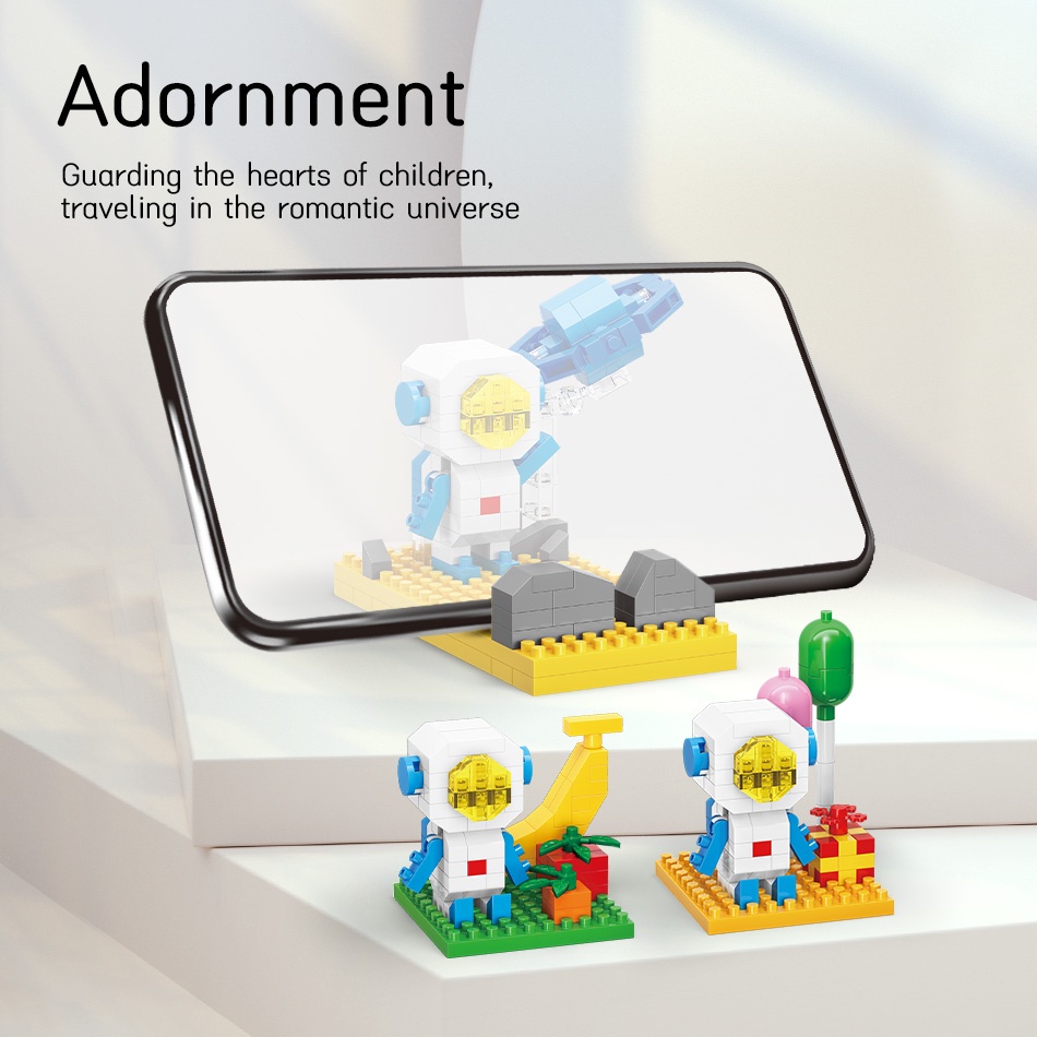 Bộ Đồ Chơi Lắp Ráp Mô Hình Phi Hành Gia Hoạt Hình 3D Sáng Tạo Dành Cho Trẻ Em