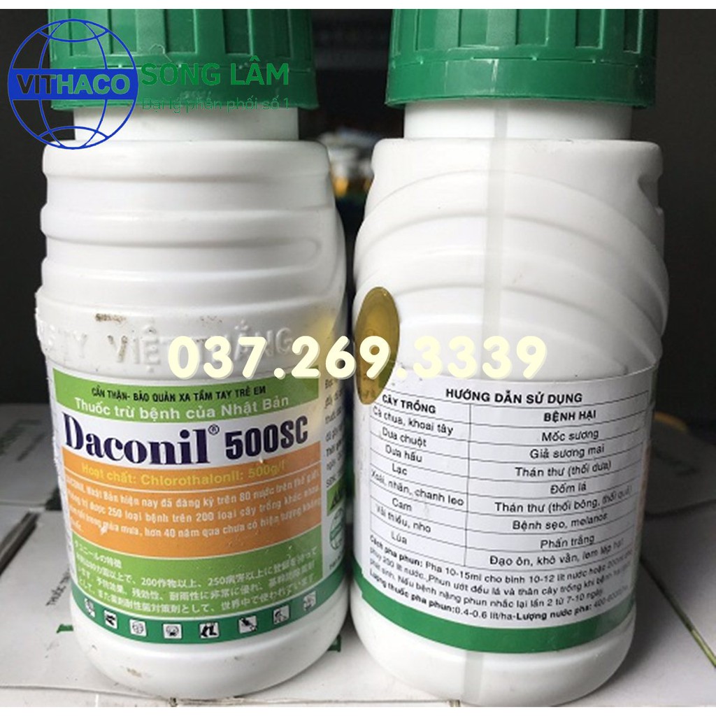 [VITHACO] DACONIL 500SC (chai 450ml) - Thuốc trừ nấm bệnh cây trồng đặc trị sương mai, thán thư, đốm lá, sẹo, phấn trắng