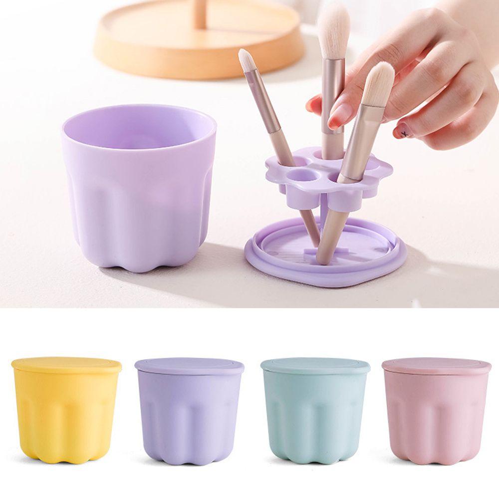 Hộp làm sạch cọ trang điểm SKJK có giá phơi khô tiện dụng