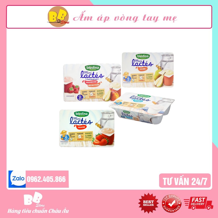 Sữa Chua Bledina Pháp Đủ Vị - Sữa Chua Nguội Bổ Sung Vitamin Khoáng Chất Hỗ Trợ Tiêu Hóa Cho Bé