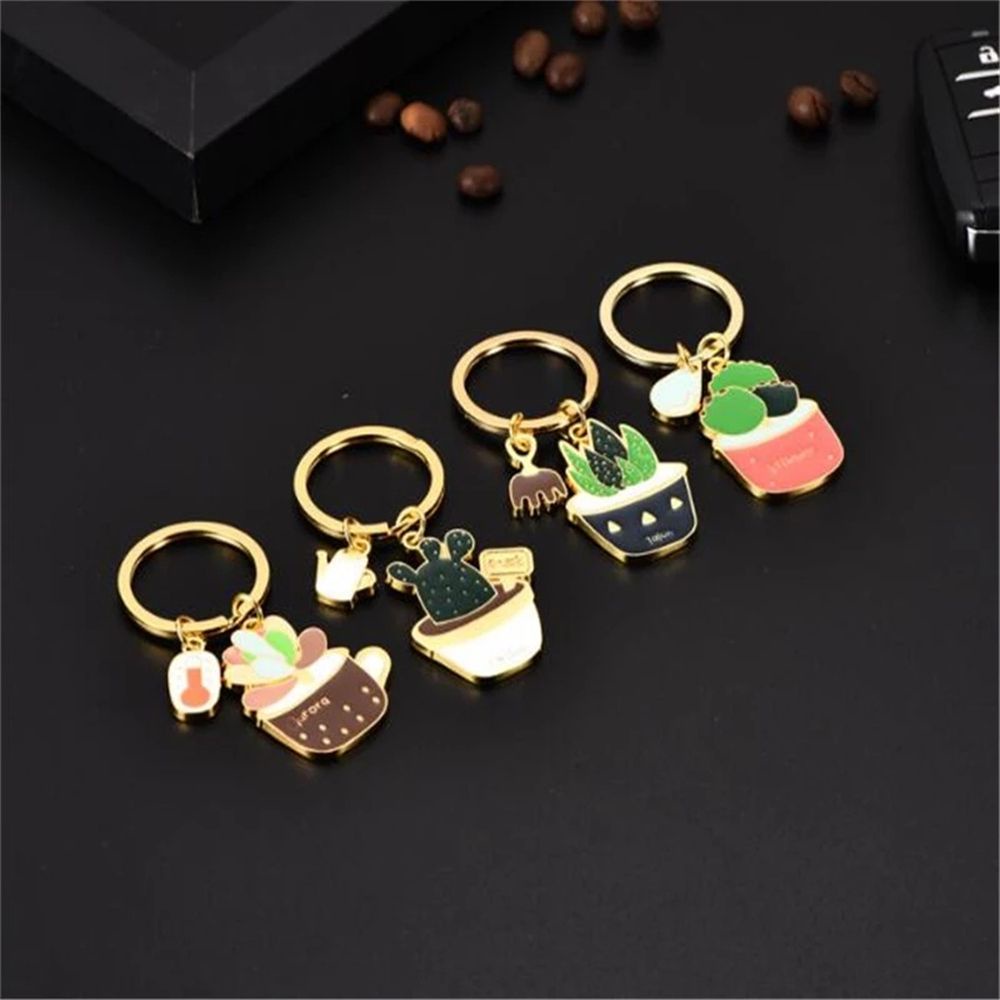 Móc khóa hình cây xương rồng bằng kim loại nhiều kiểu độc đáo