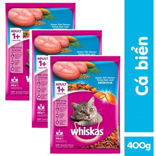 Thức ăn hạt cho mèo trưởng thành Whiskas 400g vị Cá Biển