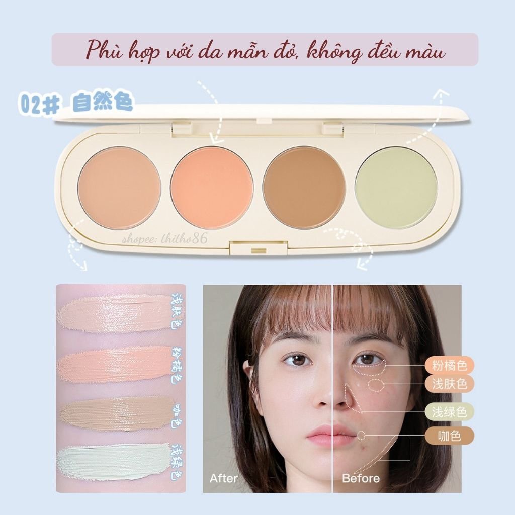 Bảng Triệt Sắc Che Khuyết Điểm 4 ô NOVO Concealer 5597