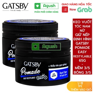 Keo vuốt tóc nam nữ giữ nếp định hình tóc Gatsby Hair Pomade Easy Restylable 65g cố định tóc chính hãng mềm thơm giá rẻ