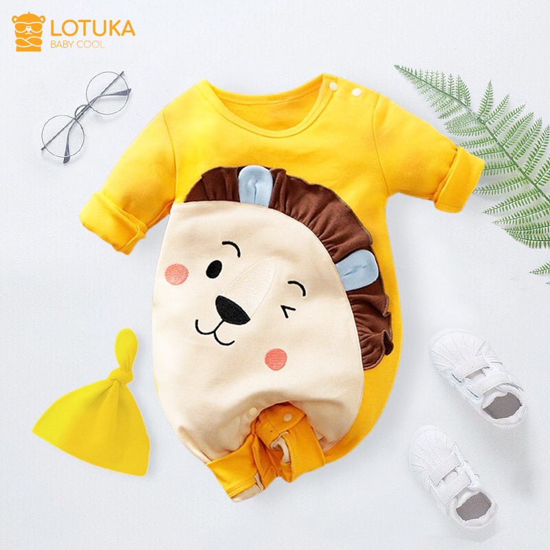Body dài tay cho Bé Trai Bé Gái mẫu Quần áo trẻ em hình thú chất cotton mền mịn từ 3-12kg