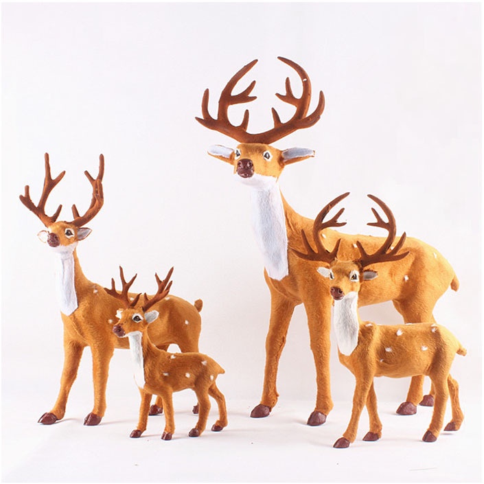 Mô hình tuần lộc bằng nhựa 4 kích thước trang trí lễ giáng sinh