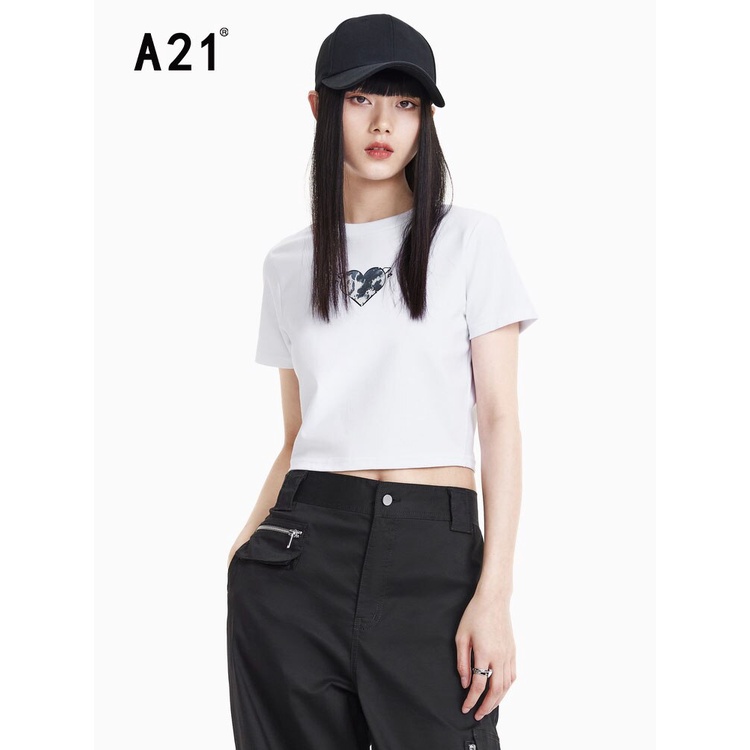 Áo thun A21 tay ngắn cổ tròn thời trang mùa hè phong cách hàn quốc cho nữ