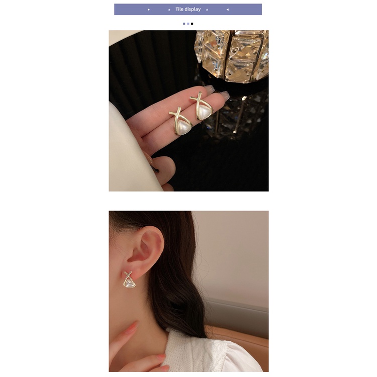 Bông Tai Mạ Bạc 925 Hình Thánh Giá Đính Ngọc Trai Phong Cách Cổ Điển 2022