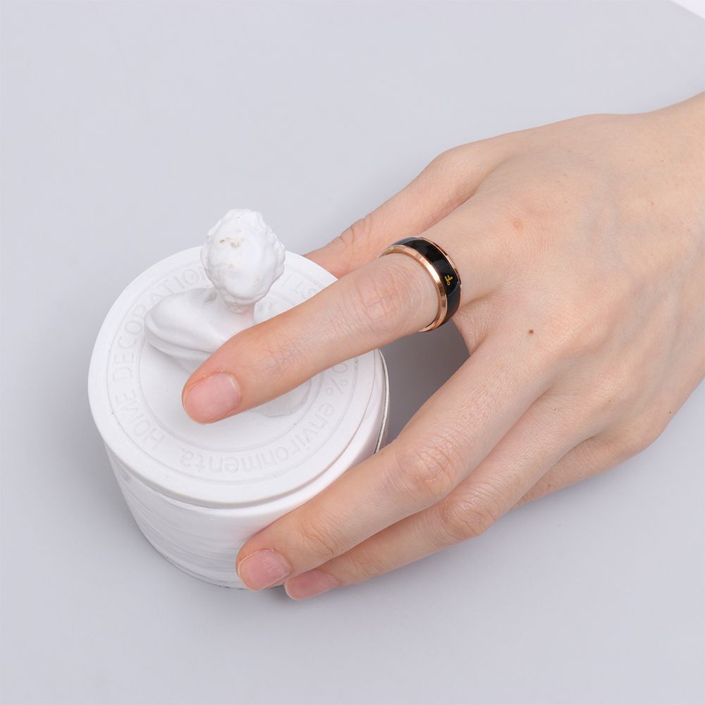 Nhẫn Đo Nhiệt Độ Điện Tử Thông Minh Bằng Thép Không Gỉ Nhiều Màu Sáng Tạo Cho Nam Và Nữ