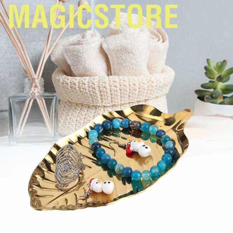 Magicstore Nordic Style Leaf Shaped Necklace Jewelry Display Tray Storage Organizer Decorative Props