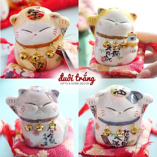 Mèo Thần tài 3 chuông cỡ nhỏ 8cm - 4 mẫu