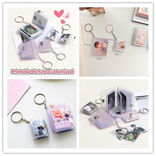 Sổ Lưu Trữ Hình Ảnh Thẻ ID 16 Tấm 1/2 Inch Có Móc Khóa Tiện Dụng