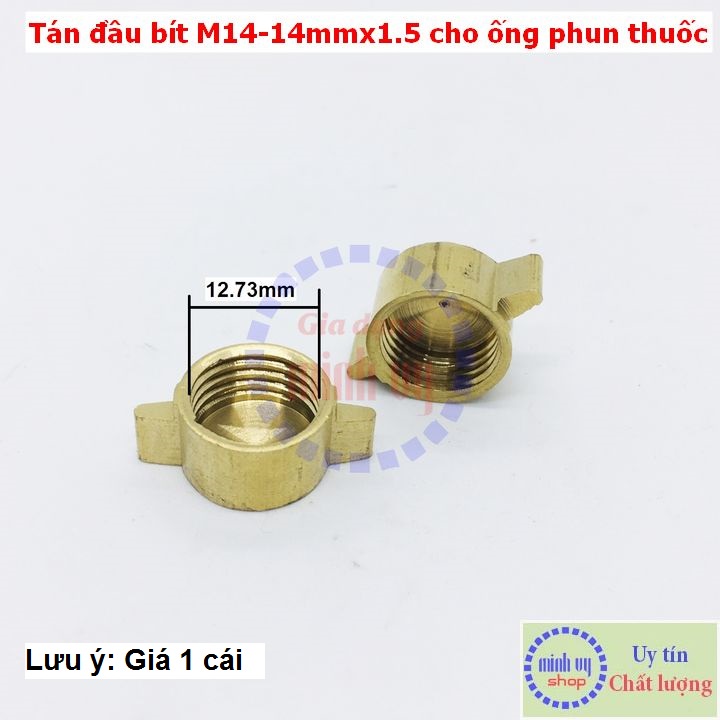 Tán đầu bít 14mm dùng máy phun xịt thuo.c, máy rửa xe 2 đầu ra 14mmx1.5 (giá 1 cái)