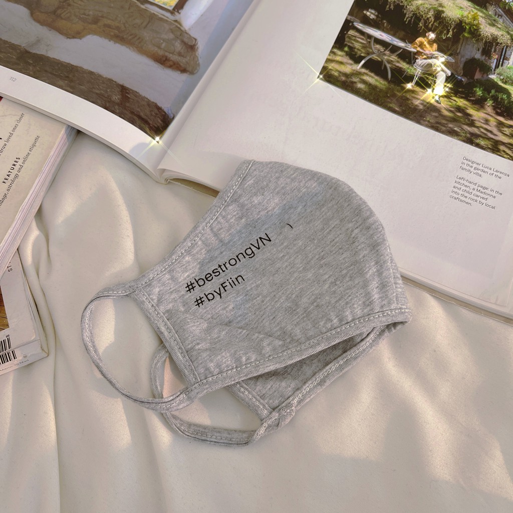 Khẩu trang vải 2 lớp 100% cotton nhiều màu BE STRONG Việt Nam! - Made by Fiin