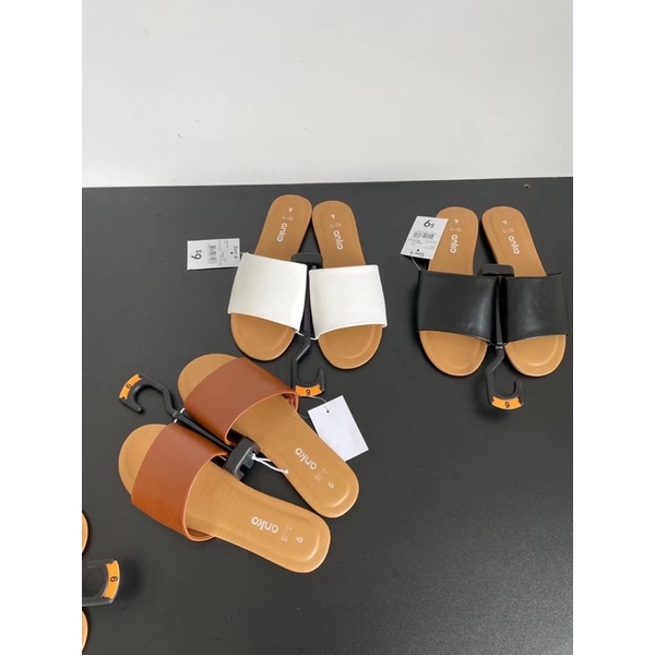 Dép nữ Anko  Dép quai ngang da Pu đế bệt xuất dư 0722