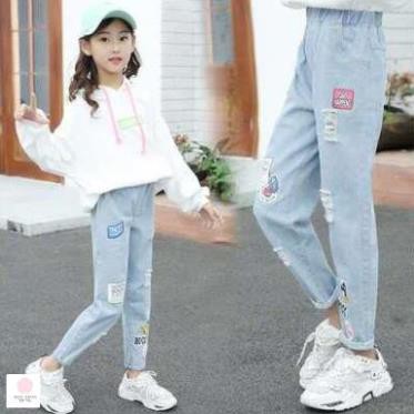 [SẴN, SHIP 24H]  Quần bò cho bé gái 35kg,40kg, 45kg,(3 - 12 tuổi)  ☑️ Quần jean size đại 30kg, 50kg,