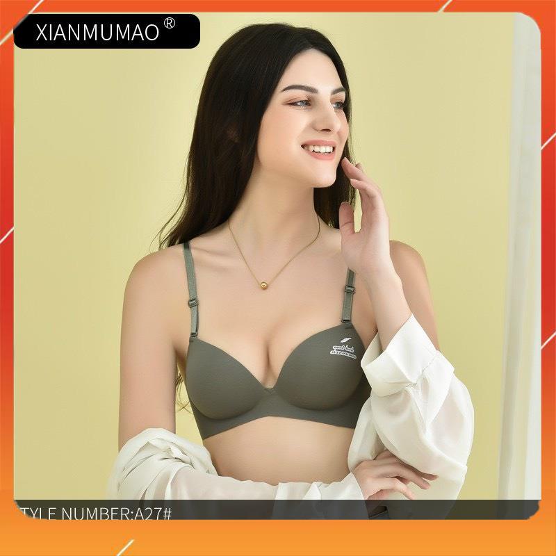 Áo lót nữ su đúc không gọng nâng ngực trơn, họa tiết lông ngỗng nhỏ, chip A5908