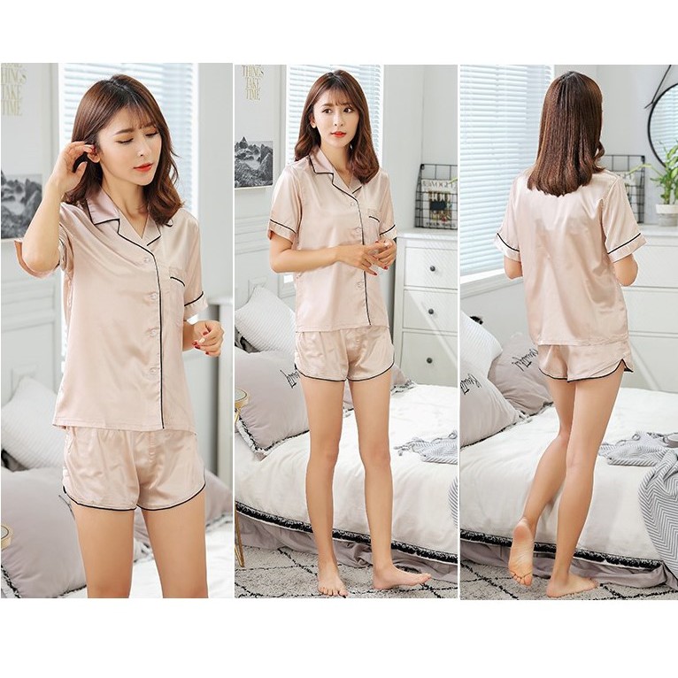 Bộ ngủ pijama lụa cộc nữ mẫu mới SH993 - Đồ bộ pijama hàng Việt Nam chất lượng cao | BigBuy360 - bigbuy360.vn