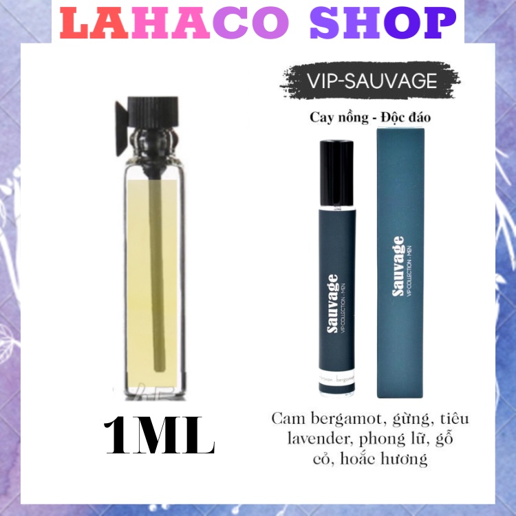 Tinh dầu nước hoa nam chính hãng giá rẻ mini 1ml Sauvage dầu thơm nam thơm lâu Lahaco Shop