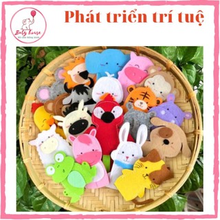 Rối ngón tay cho bé các con vật - gia đình chơi ú òa với bé - kích thích thị giác, phát triển giác quan, ngôn ngữ